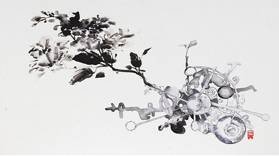 구본아, teeth of the time 5030cm Korean ink and paper